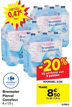 Bronwater pierval carrefour