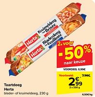 Promoties Taartdeeg herta blader- of kruimeldeeg - Herta - Geldig van 18/09/2024 tot 30/09/2024 bij Carrefour