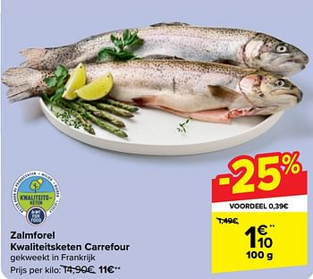 Promoties Zalmforel kwaliteitsketen carrefour - Huismerk - Carrefour  - Geldig van 18/09/2024 tot 30/09/2024 bij Carrefour