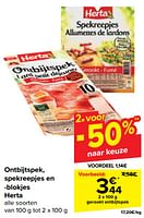 Promoties Gerookt ontbijtspek - Herta - Geldig van 18/09/2024 tot 30/09/2024 bij Carrefour