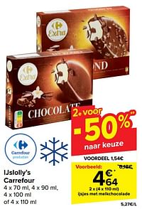 Ijsjes met melkchocolade-Huismerk - Carrefour 