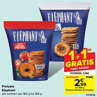 Promoties Pretzels tomaten en kruiden - Elephant - Geldig van 18/09/2024 tot 30/09/2024 bij Carrefour