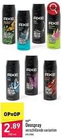 Promoties Deospray - Axe - Geldig van 23/09/2024 tot 29/09/2024 bij Aldi