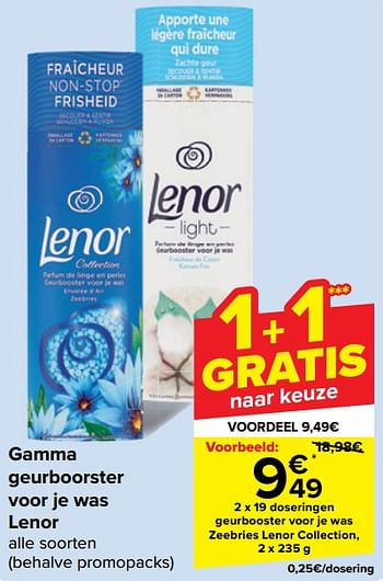 Promoties Geurbooster voor je was zeebries lenor collection - Lenor - Geldig van 18/09/2024 tot 30/09/2024 bij Carrefour