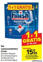 Promoties Set vaatwastabletten quantum regular - Finish - Geldig van 18/09/2024 tot 30/09/2024 bij Carrefour