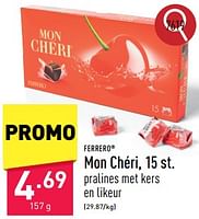 Promoties Mon chéri - Ferrero - Geldig van 23/09/2024 tot 29/09/2024 bij Aldi