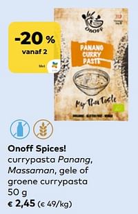 Onoff spices! currypasta panang, massaman, gele of groene currypasta-Onoff Spices!