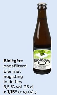 Biolégère ongefilterd bier met nagisting-Biolégère