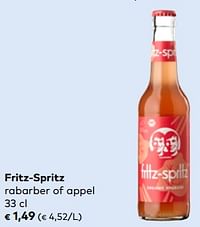 Fritz-spritz rabarber of appel-Fritz-Kola