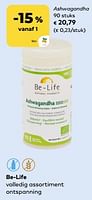 Promoties Be-life ashwagandha - Be-life - Geldig van 11/09/2024 tot 08/10/2024 bij Bioplanet