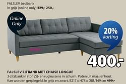 Falslev zitbank met chaise longue