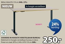 Svaneke in hoogte verstelbaar bureau