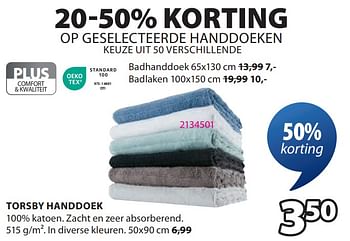 Promoties Torsby handdoek - Huismerk - Jysk - Geldig van 09/09/2024 tot 20/10/2024 bij Jysk