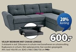 Vejlby bedbank met chaise longue