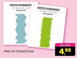 Mask art clouds-grass