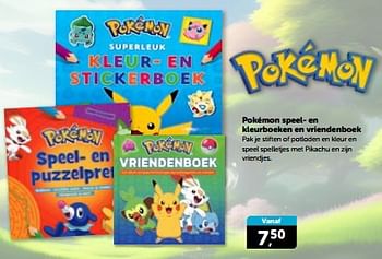 Promoties Pokémon speel- en kleurboeken en vriendenboek - Huismerk - Boekenvoordeel - Geldig van 14/09/2024 tot 22/09/2024 bij BoekenVoordeel