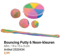 Bouncing putty 6 neon-kleuren