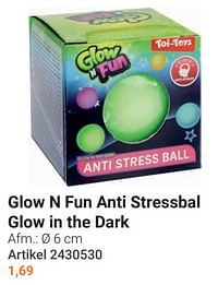 Glow n fun anti stressbal glow in the dark-Toi Toys