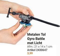 Metalen tol gyro battle met licht