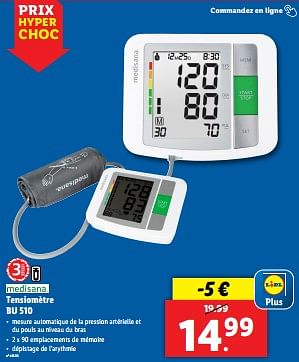 Promotions Medisana tensiomètre bu 510 - Medisana - Valide de 18/09/2024 à 24/09/2024 chez Lidl