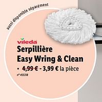 Promotions Serpillière easy wring + clean - Vileda - Valide de 18/09/2024 à 24/09/2024 chez Lidl