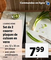 Promotions Set de 2 couvreplaques de cuisson en verre - Livarno - Valide de 18/09/2024 à 24/09/2024 chez Lidl