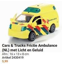 Cars + trucks frictie ambulance met licht en geluid-Toi Toys