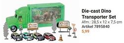 Die-cast dino transporter set