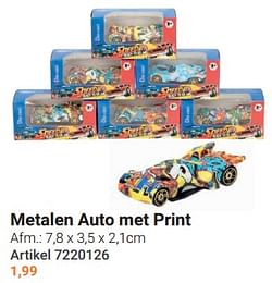 Metalen auto met print