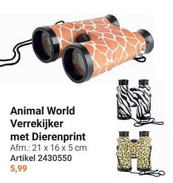 Animal world verrekijker met dierenprint