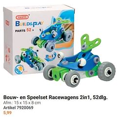 Bouw- en speelset racewagens 2in1