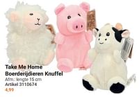 Take me home boerderijdieren knuffel-Huismerk - Lobbes