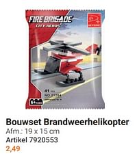 Bouwset brandweerhelikopter-Huismerk - Lobbes