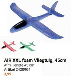 Air xxl foam vliegtuig