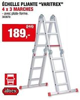 Promotions Échelle pliante varitrex - Altrex - Valide de 11/09/2024 à 22/09/2024 chez Hubo