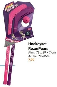 Hockeyset roze-paars-Huismerk - Lobbes