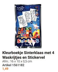 Kleurboekje sinterklaas met 4 waskrijtjes en stickervel-Huismerk - Lobbes