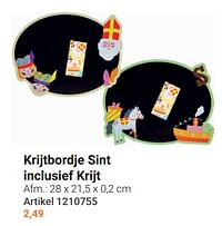 Krijtbordje sint inclusief krijt-Huismerk - Lobbes