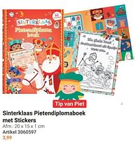 Sinterklaas pietendiplomaboek met stickers-Huismerk - Lobbes