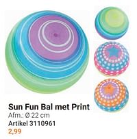 Sun fun bal met print-Sunfun