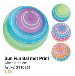 Sun fun bal met print