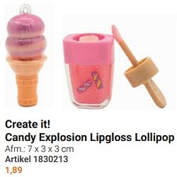 Create it! candy explosion lipgloss lollipop