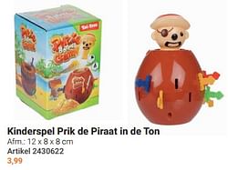 Kinderspel prik de piraat in de ton