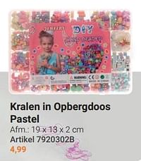 Kralen in opbergdoos pastel-Huismerk - Lobbes