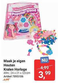 Maak je eigen houten kralen horloge-Huismerk - Lobbes