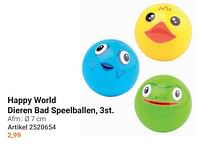 Happy world dieren bad speelballen-Johntoy