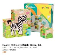 Houten blokpuzzel wilde dieren-Huismerk - Lobbes