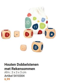 Houten dobbelstenen met rekensommen