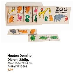 Houten domino dieren