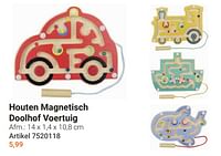 Houten magnetisch doolhof voertuig-Huismerk - Lobbes